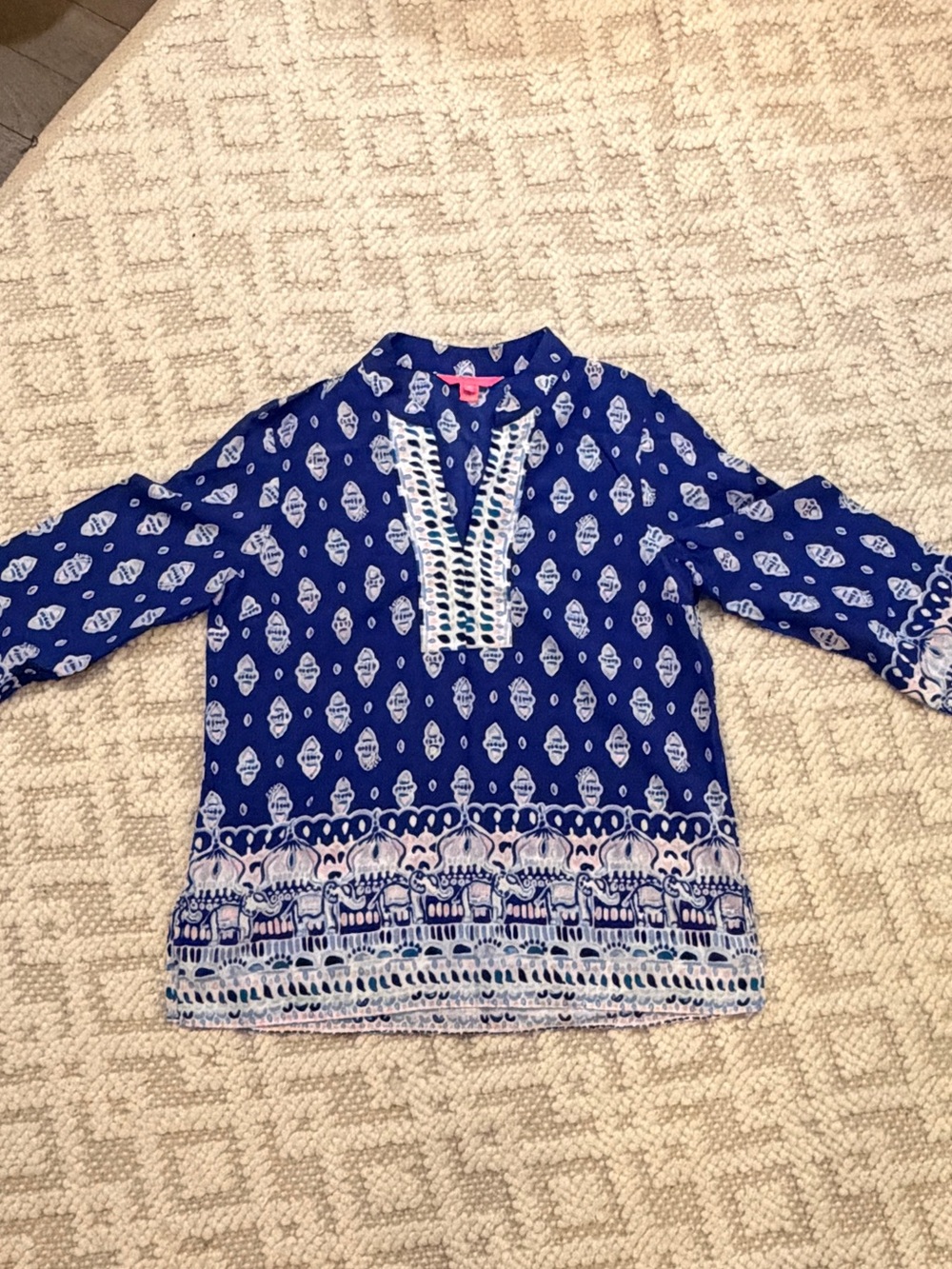 Lilly Pulitzer Royal Blue & White Printed Tunic